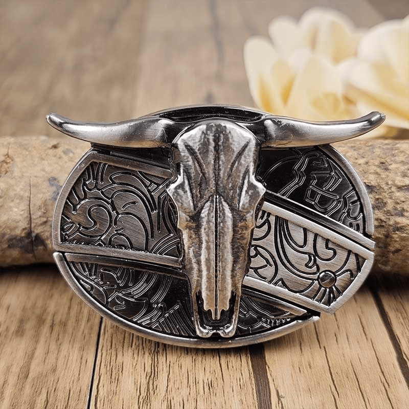 Metal Oval Belt Buckle for Cowboy Cowgirl - CowderryBelt BuckleLonghorn
