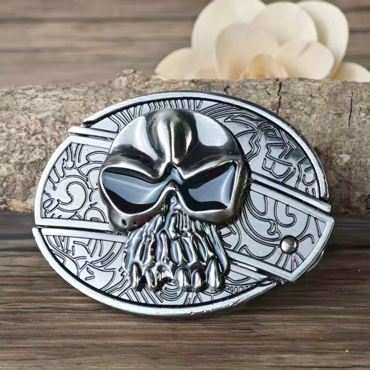 Metal Oval Cowboys Belt Buckle - CowderryBelt BuckleSkull