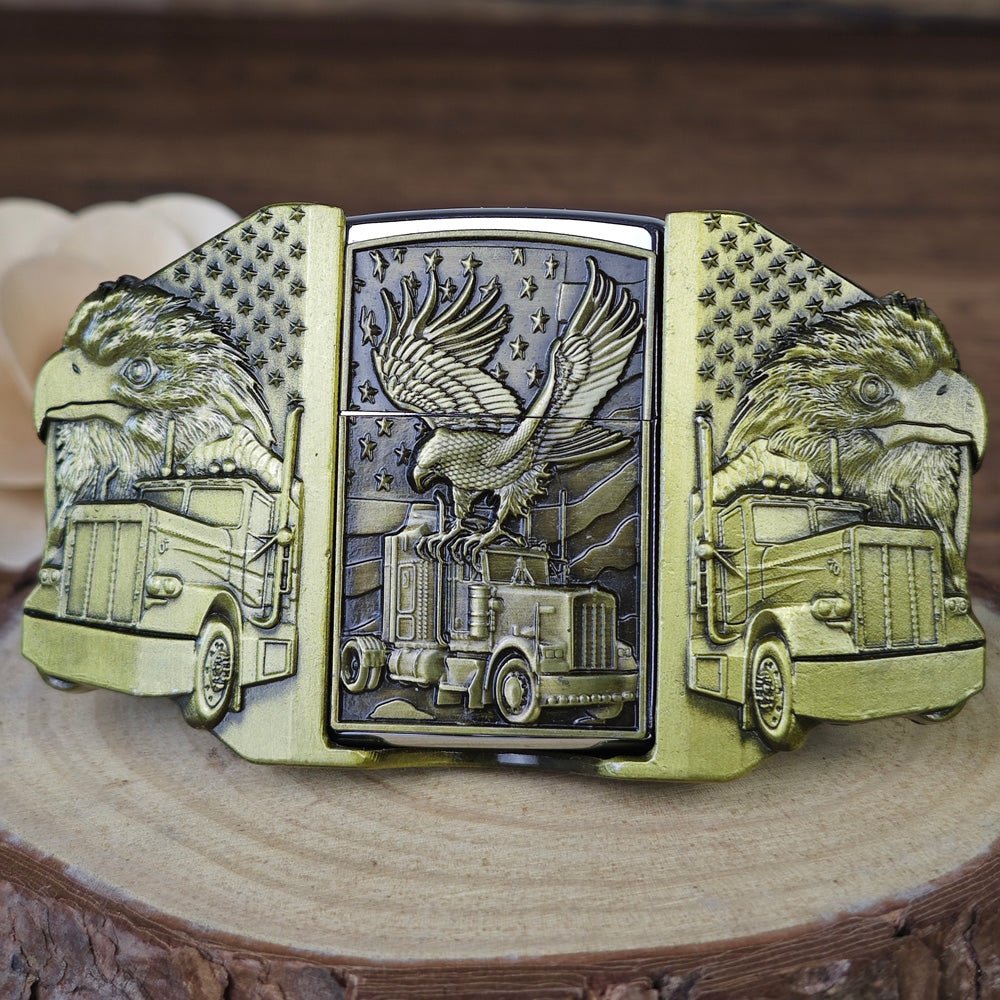 Patriot Belt Buckle with Hidden Lighter - CowderryBelt BucklesBrown