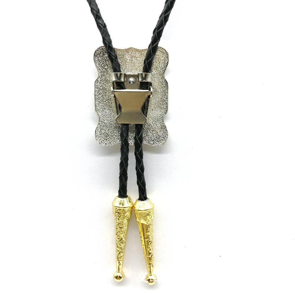 Praying Cowboy At Cross Golden Bolo Tie - CowderryBolo Tie