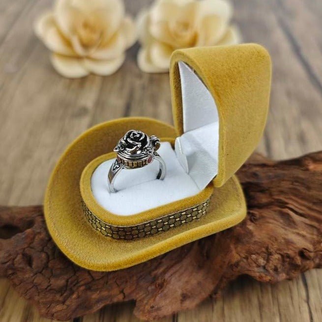 Rose Ring with Hidden Compartment One Size Fits All - CowderryRings