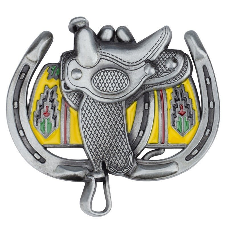 Saddle Horseshoe Western Belt Buckle - CowderryBelt Bucklesmulticolor