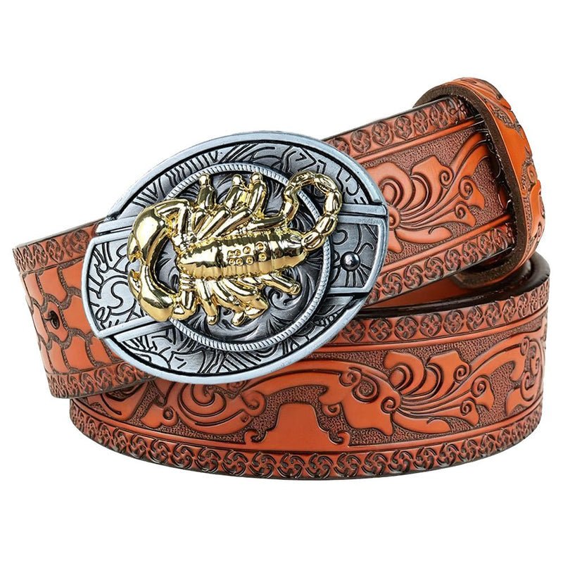 Scorpion Western Brown Utility Belt and Buckle Set - CowderryUtility Belts28-34 (Fit Waist 26-32 in)