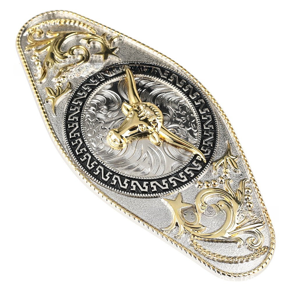 Silver Gold Western Cowboy Longhorn Belt Buckle - CowderryBelt BucklesLonghorn