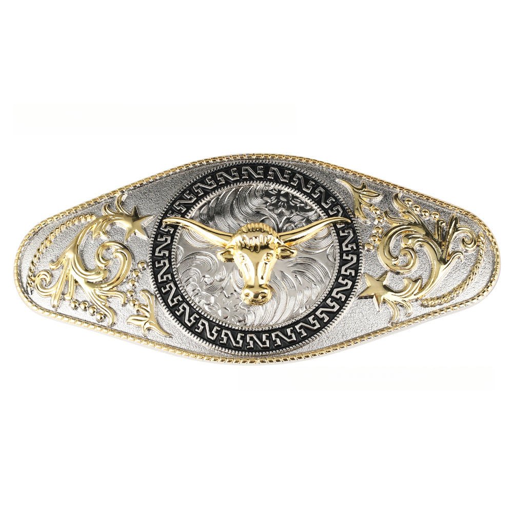 Silver Gold Western Cowboy Longhorn Belt Buckle - CowderryBelt BucklesLonghorn