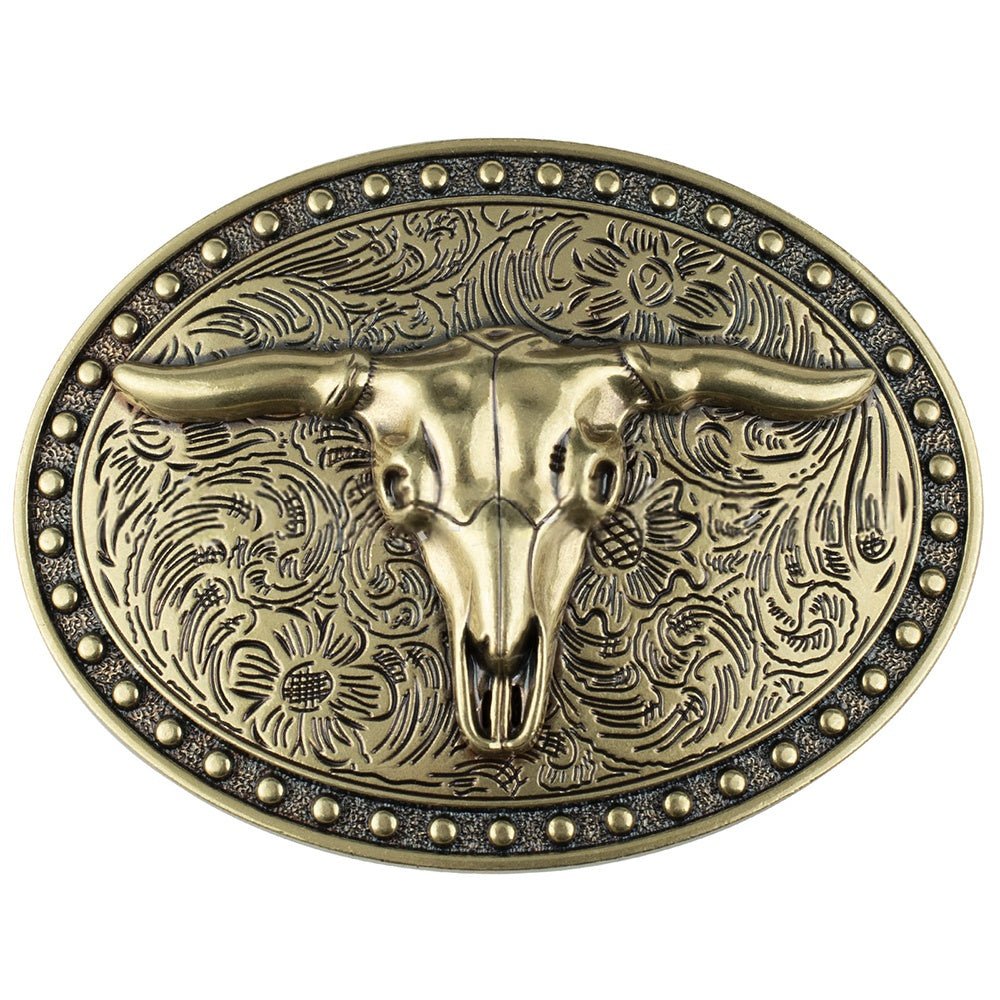 Silver Longhorn Belt Buckle - CowderryBelt BuckleBronze