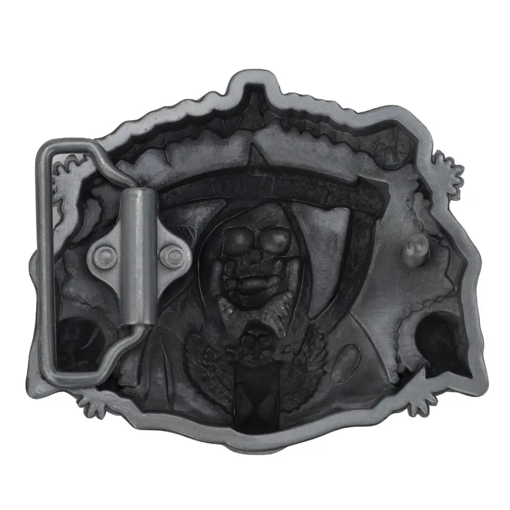 Grim Reaper Belt Set with Lighter Buckle and Bull Skull Necklace