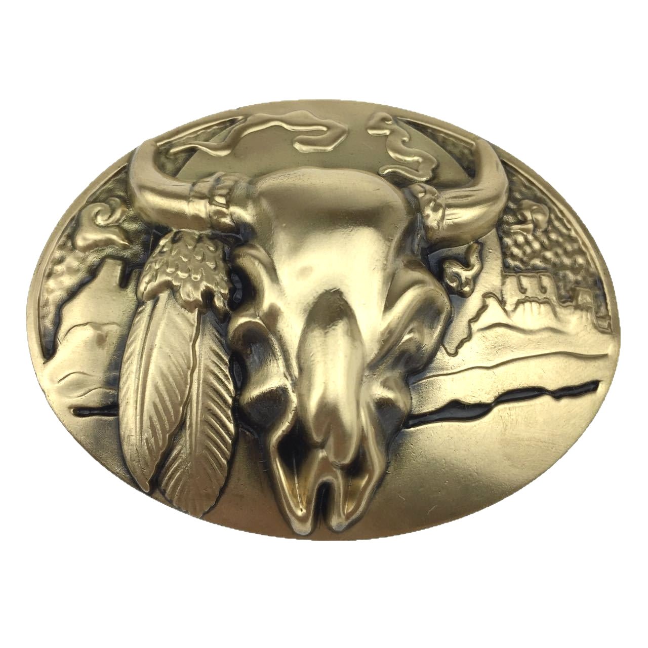 Solid Brass Western Belt Buckle - CowderryStyle9