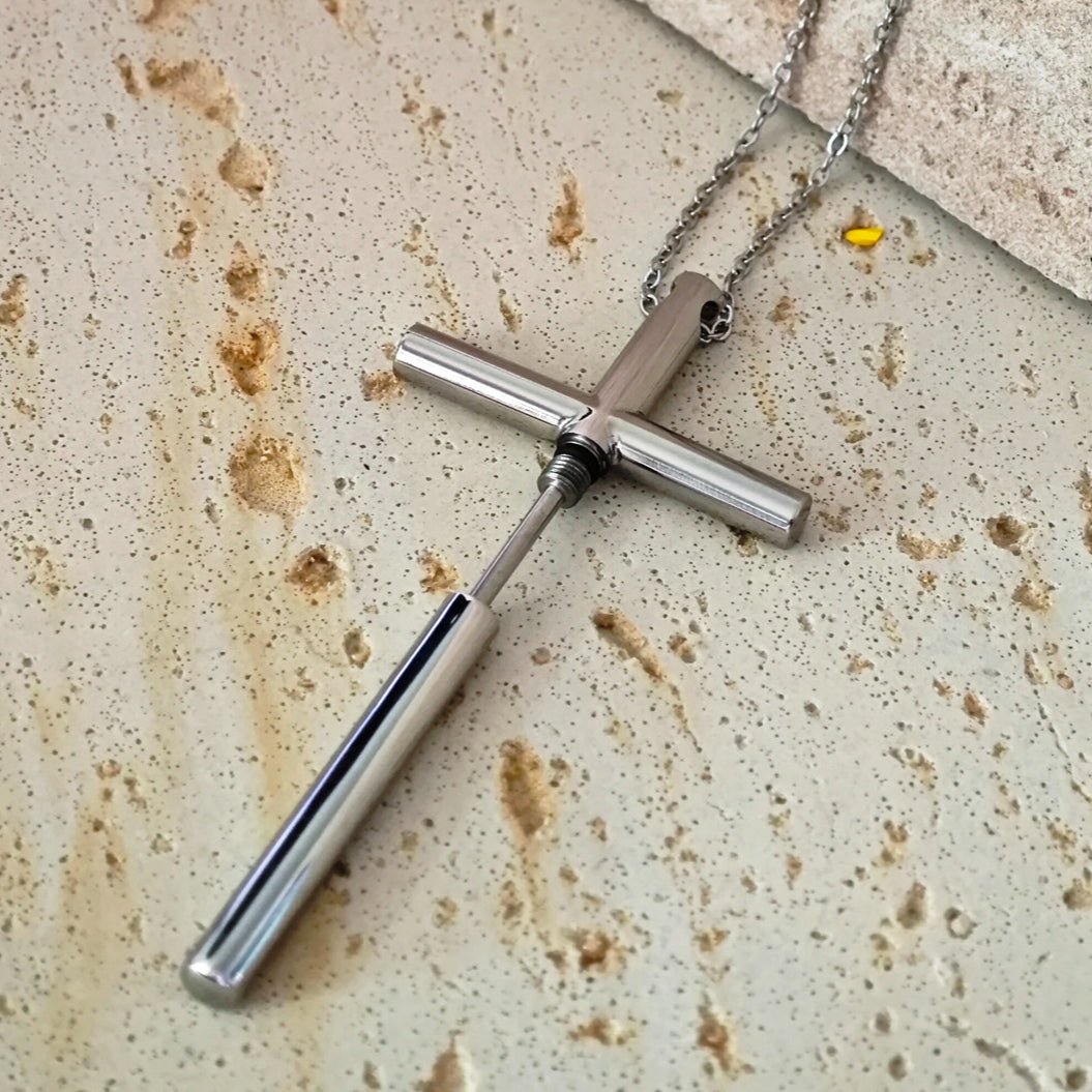 Stainless Steel Multifunctional Cross Necklace - Cowderry