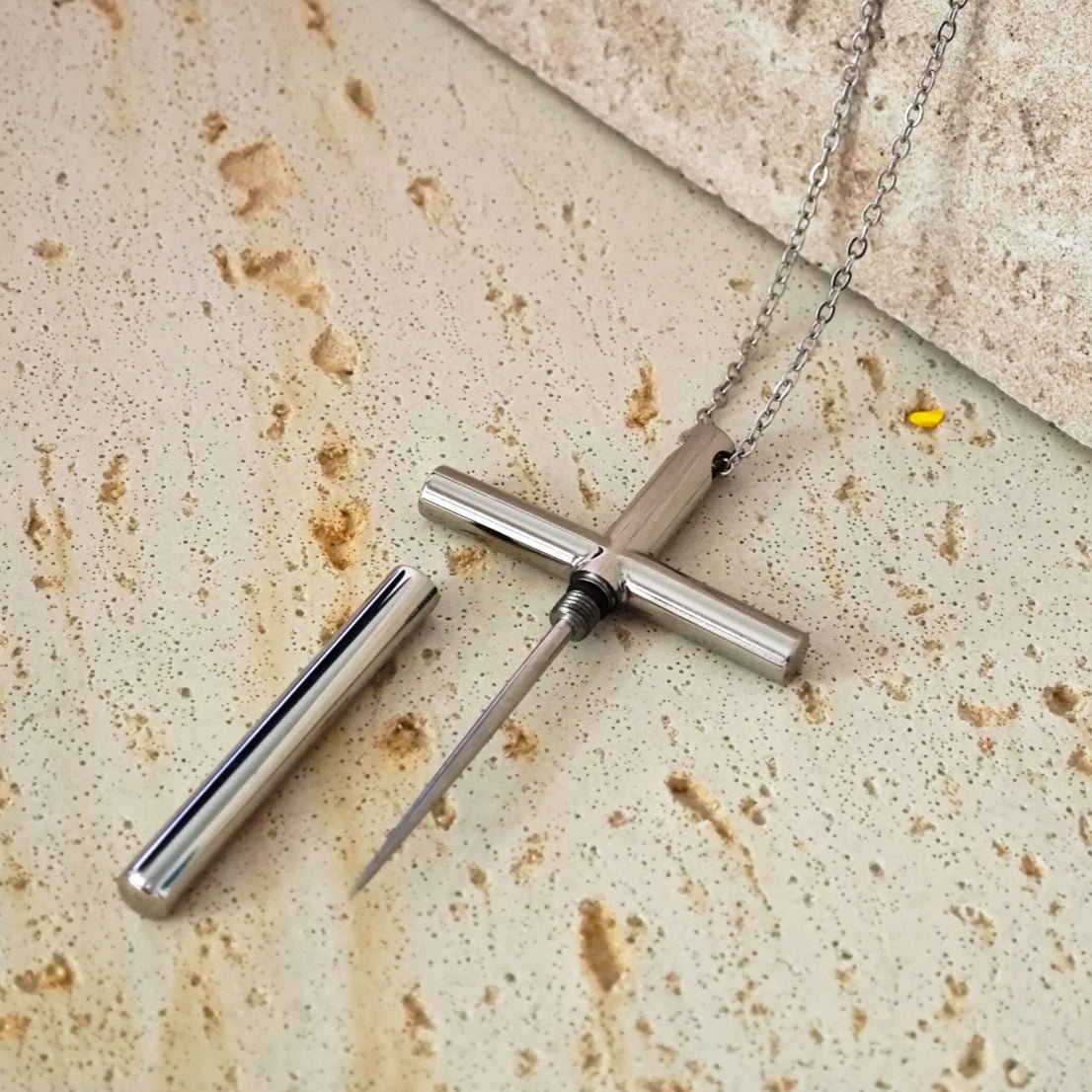 Stainless Steel Multifunctional Cross Necklace - Cowderry