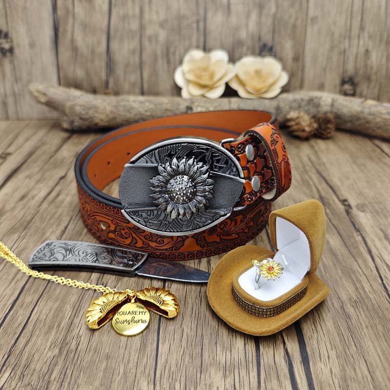 Sunflower Serenity Set - CowderryBelts28 - 30 (Fit Waist 26 - 28 in)