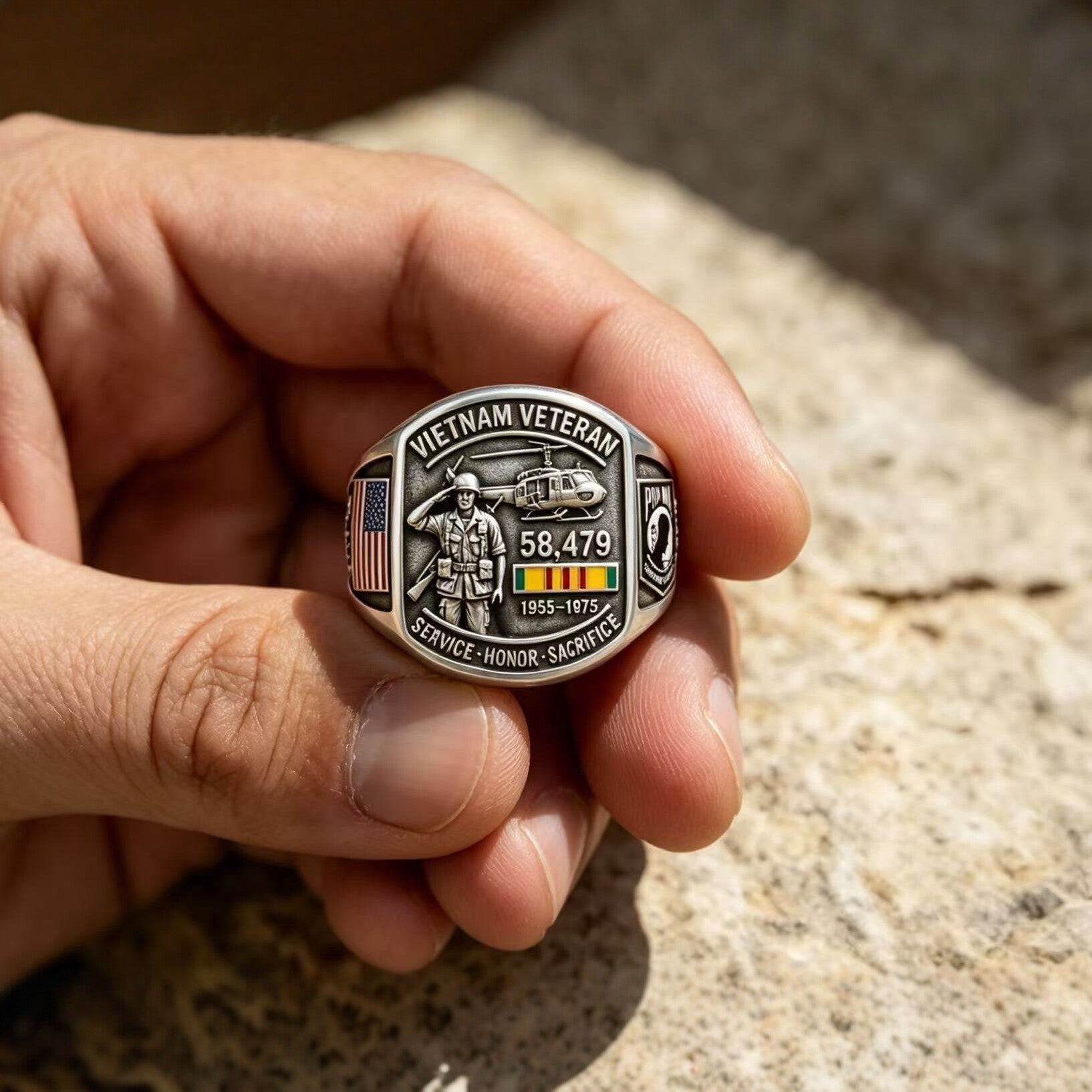 Vietnam Veteran Memorial Souvenir Rings - CowderryRings8 US