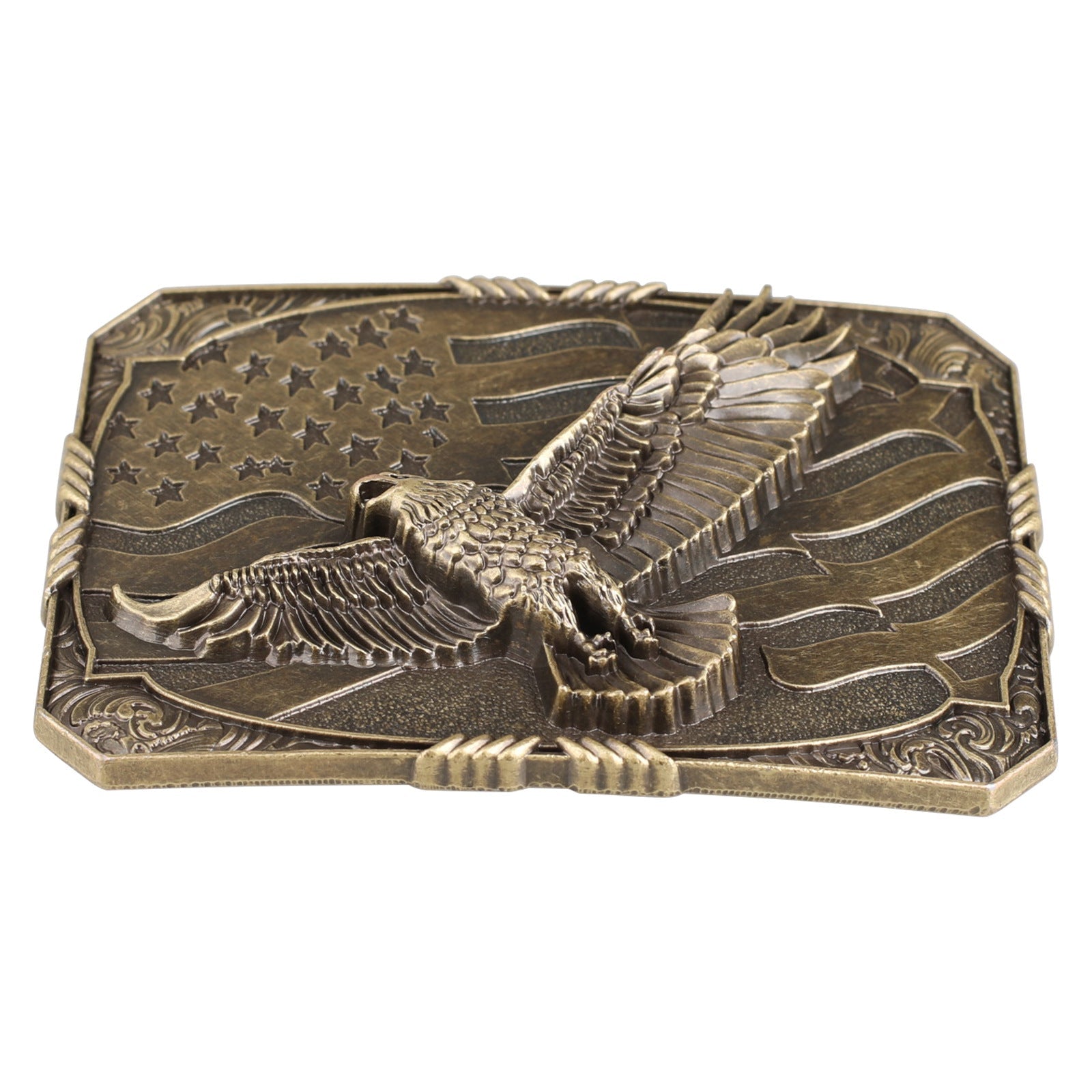 Vintage American Eagle Flag Western Cowboy Belt Buckle - CowderryBelt Buckles