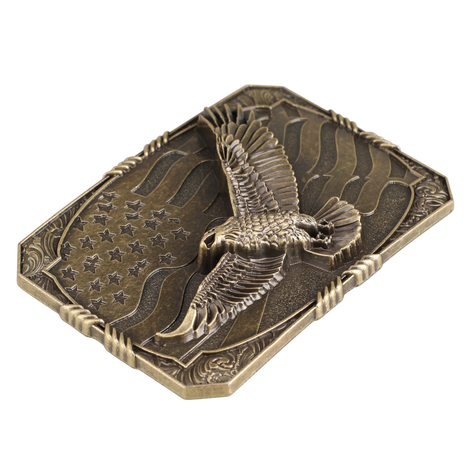 Vintage American Eagle Flag Western Cowboy Belt Buckle - CowderryBelt Buckles