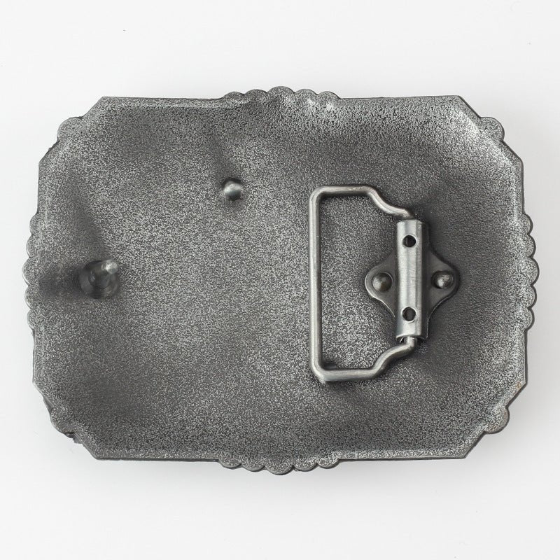 Vintage Grey Western Cowboy Belt Buckle - CowderryChristian