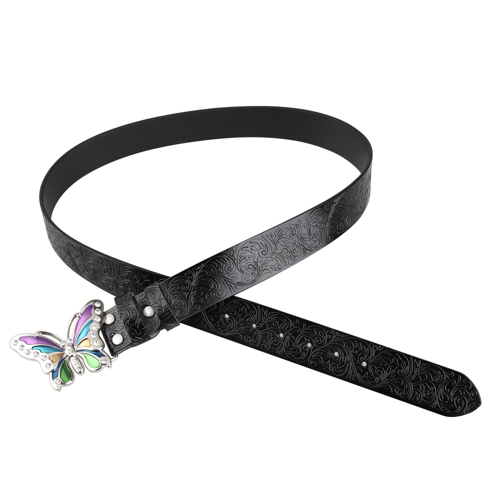 Vintage Y2K Butterfly Colorful Rhinestone Belt Buckle for Women - CowderryBelt Buckles