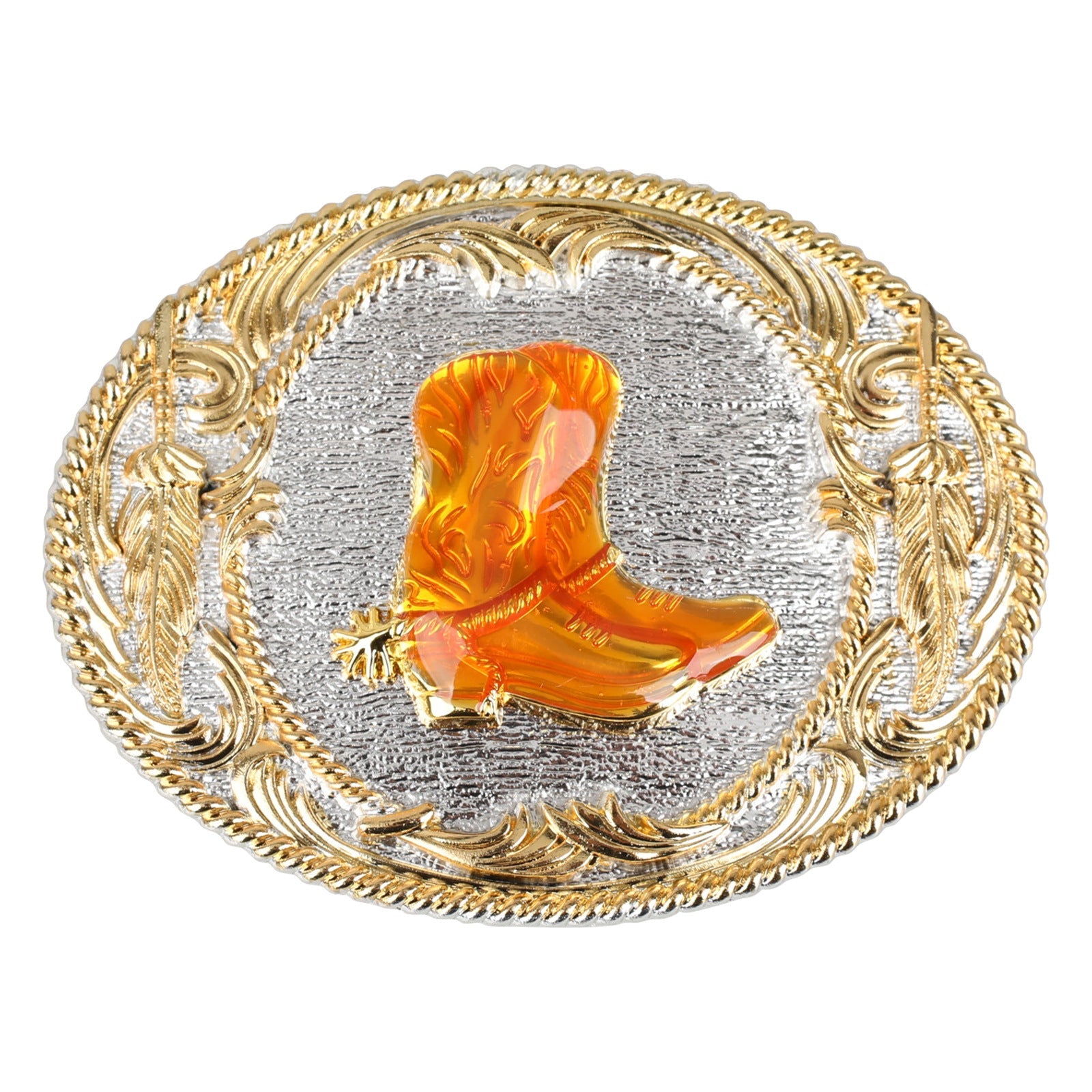 Western Belt Buckle Gold Silver Oval - CowderryBelt BucklesBoot