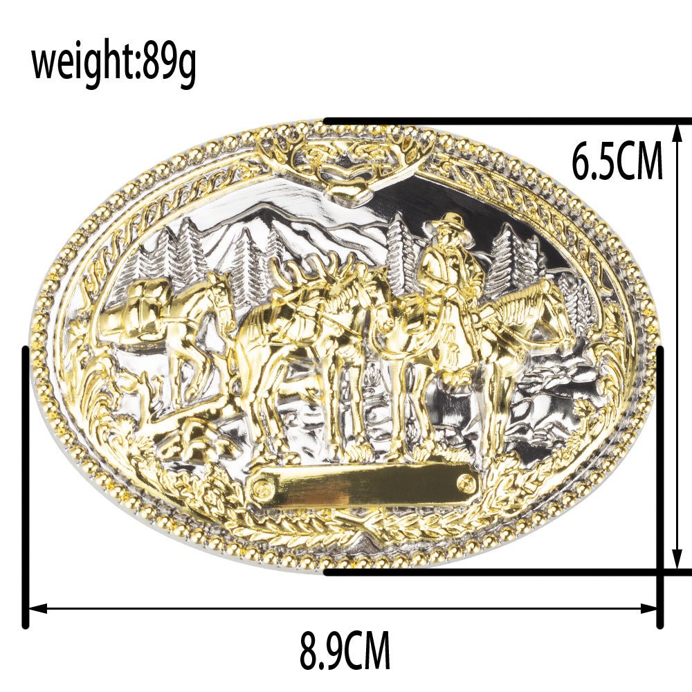 Western Cowboys Colts Belt Buckle - CowderryBelt BuckleWhite Gold