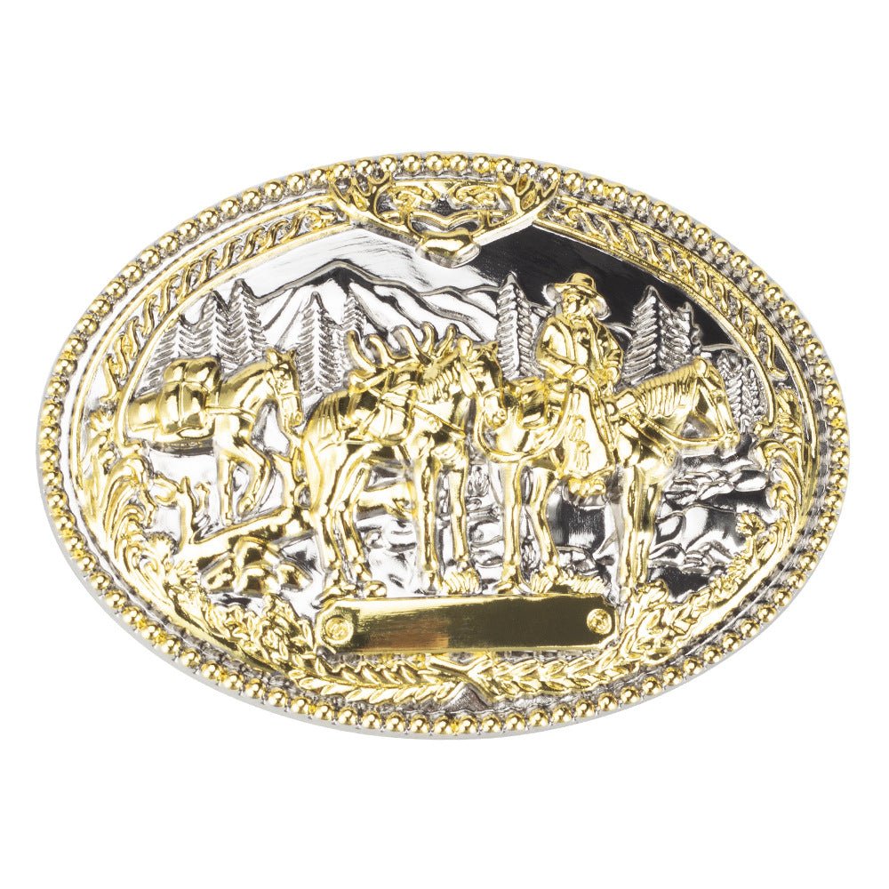 Western Cowboys Colts Belt Buckle - CowderryBelt BuckleWhite Gold