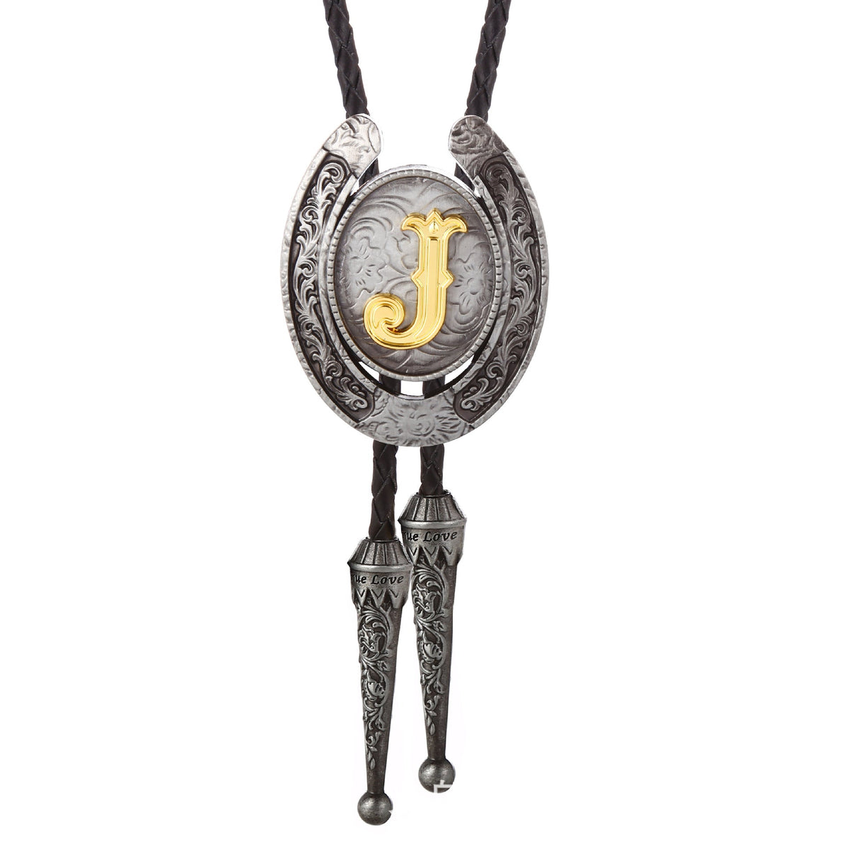 Western Horseshoe Initial Bolo Tie A to Z - CowderryBolo TieJ