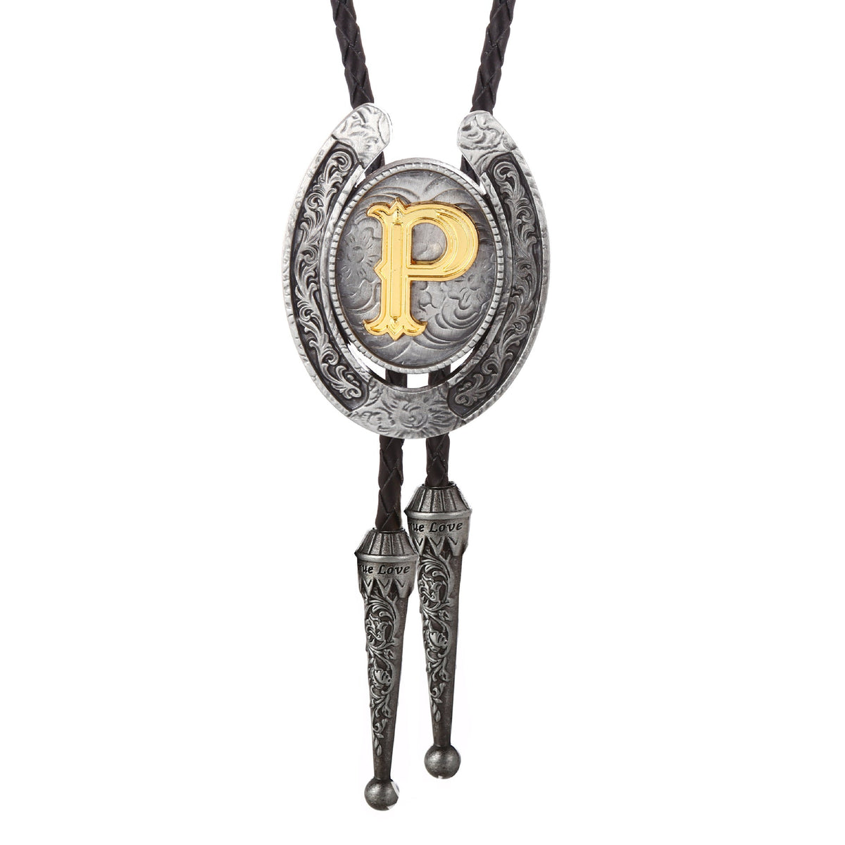 Western Horseshoe Initial Bolo Tie A to Z - CowderryBolo TieP