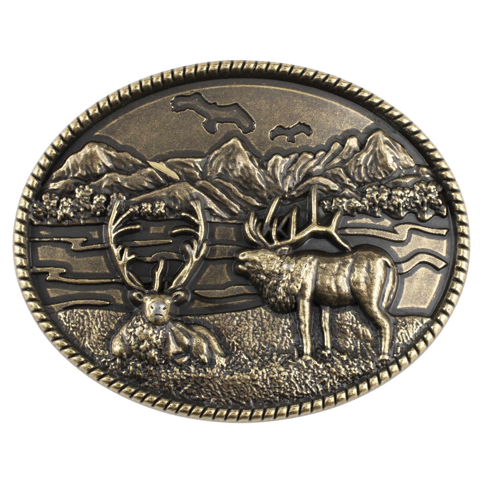Whitetail Deer Belt Buckle - CowderryBelt BuckleAntique Gold