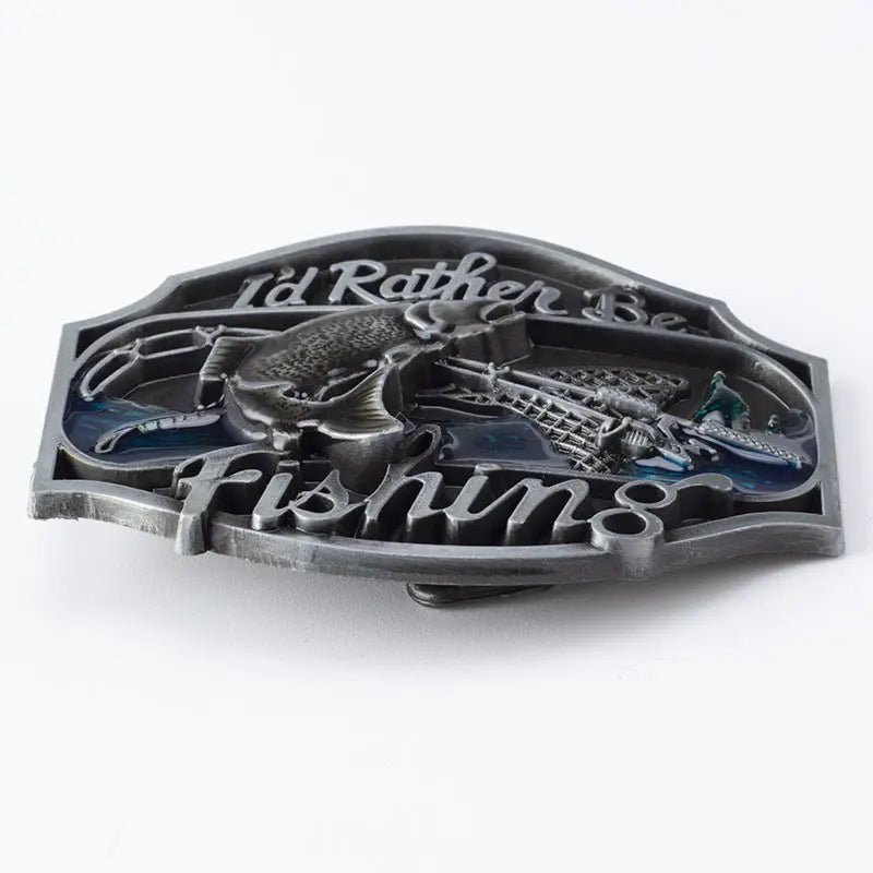 I'd Rather Be Fishing Western Belt Buckle - Image #6