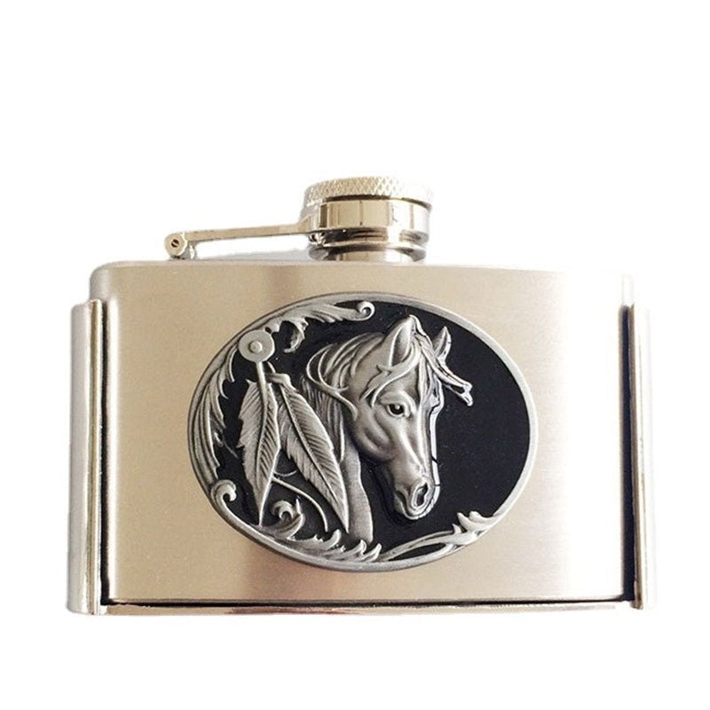 3 oz Flask Belt Buckle for Men - CowderryHorse