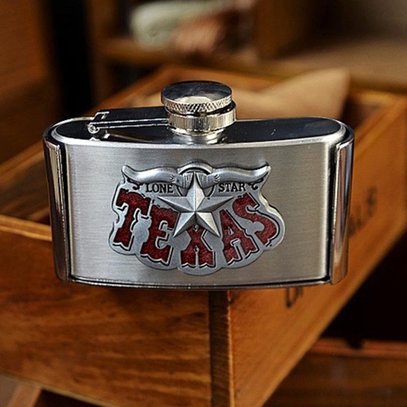 3 oz Flask Belt Buckle for Men - CowderryTexas