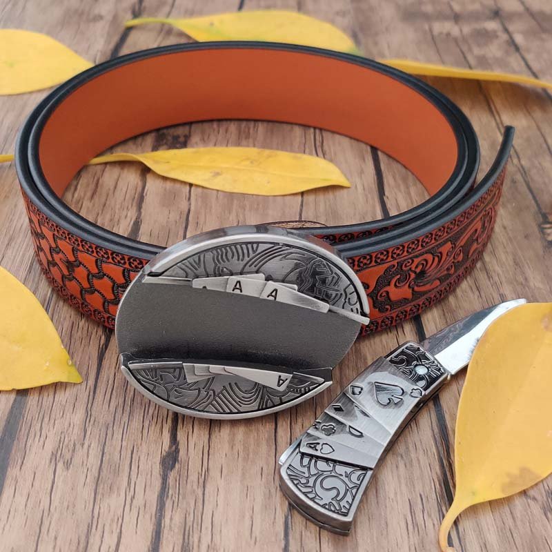 4Ace Poker Utility Belt - CowderryBeltsOval Buckle