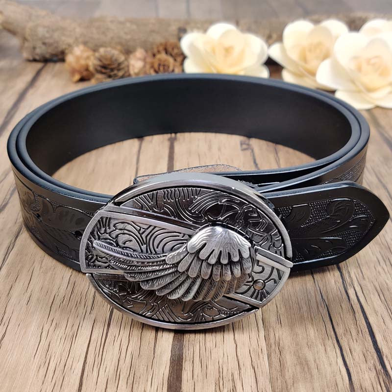 Cool Belt Buckle With Western Black Country Utility Belt