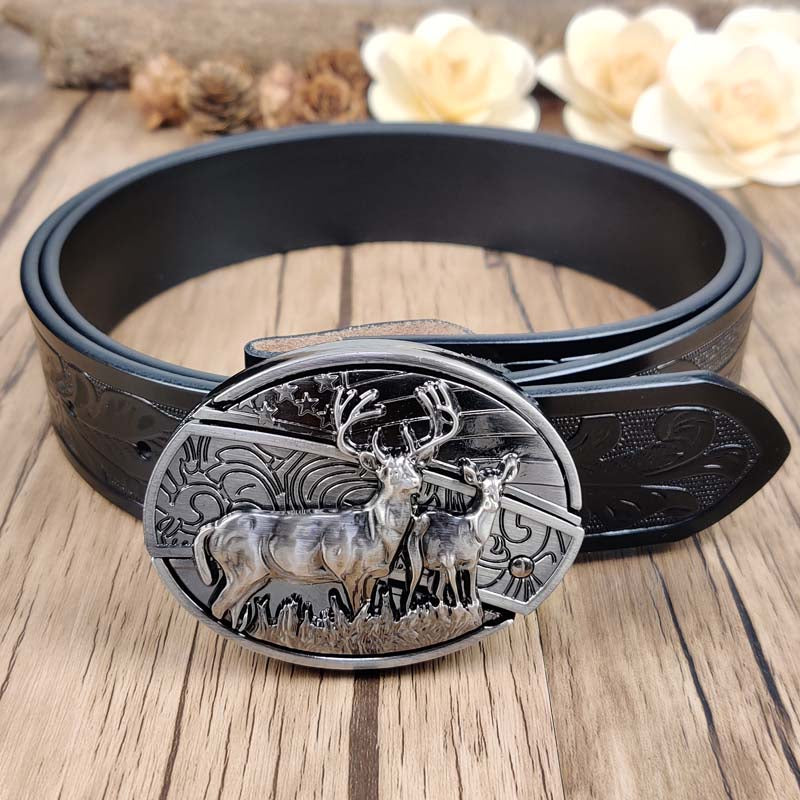 Cool Belt Buckle With Western Black Country Utility Belt