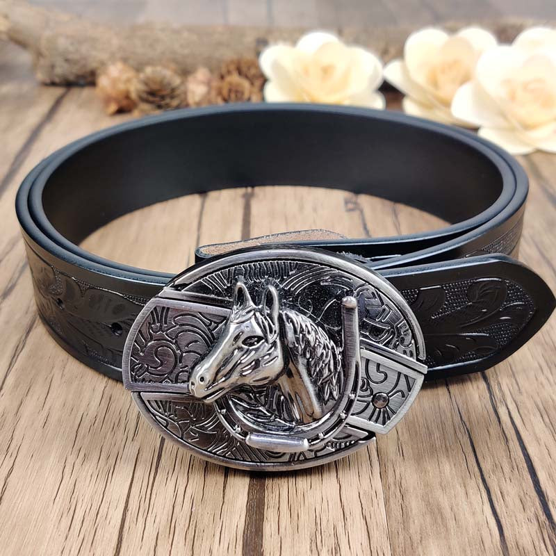 Cool Belt Buckle With Western Black Country Utility Belt
