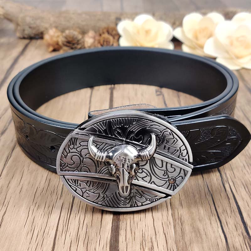 Cool Belt Buckle With Western Black Country Utility Belt