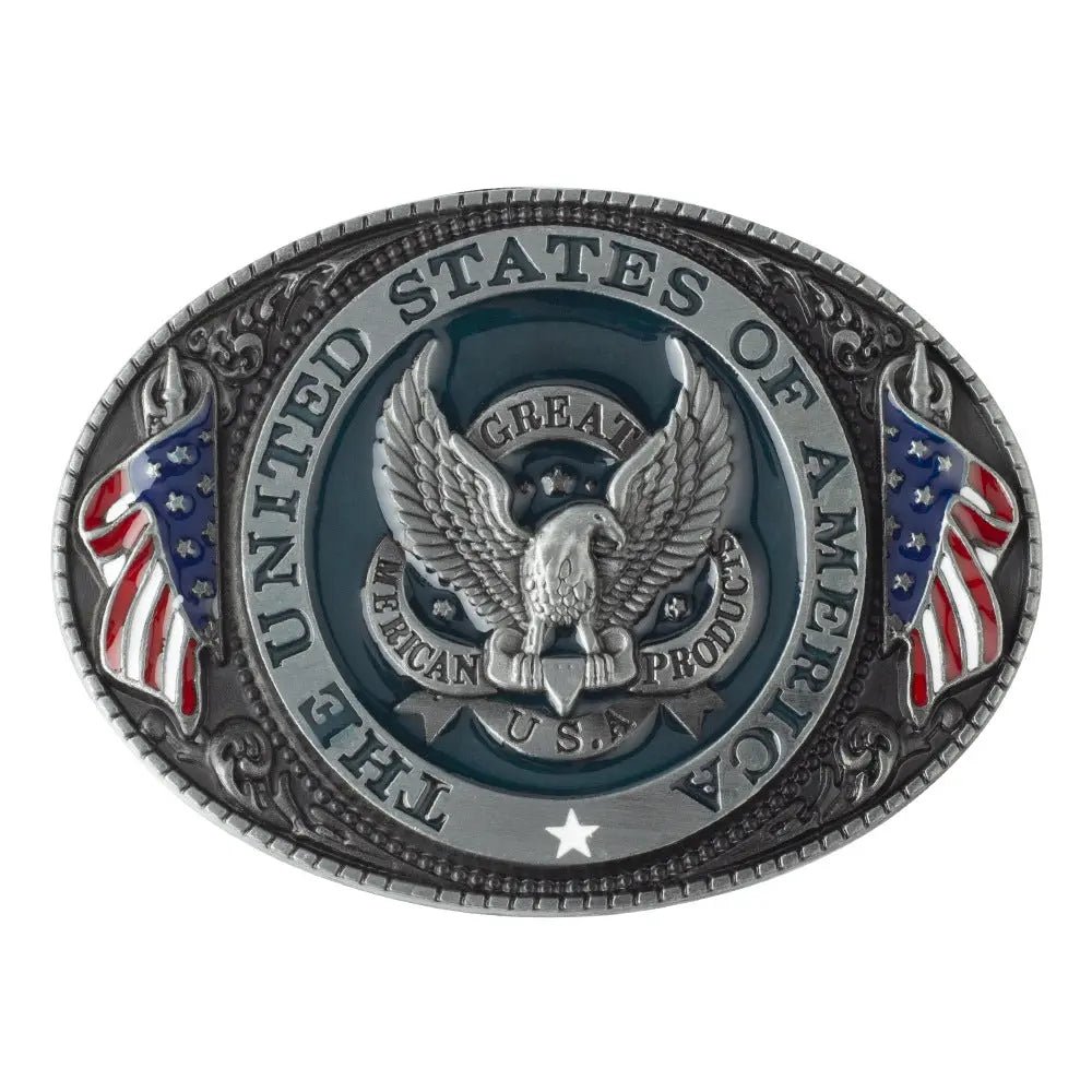 American Eagle with Flag Belt Buckle - CowderryBelt Buckle