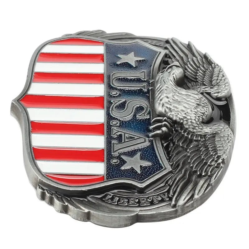 American Flag Bald Eagle Belt Buckle - CowderryBelt Buckle