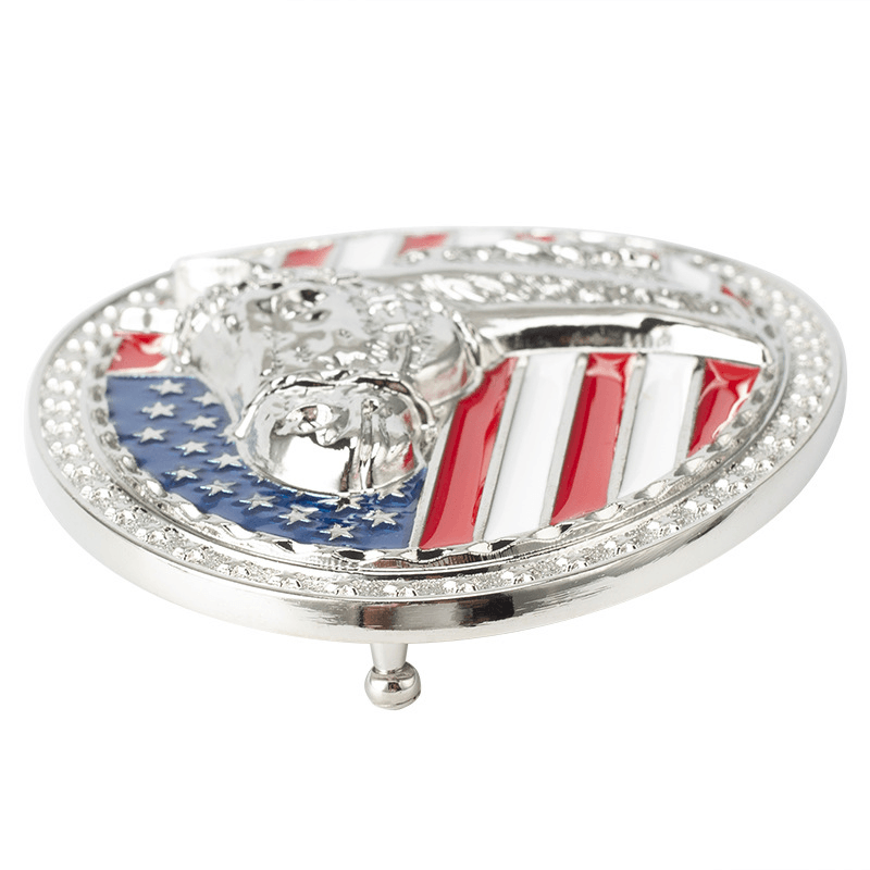 American Flag with Horse Head Western Belt Buckle - CowderryBelt Buckles