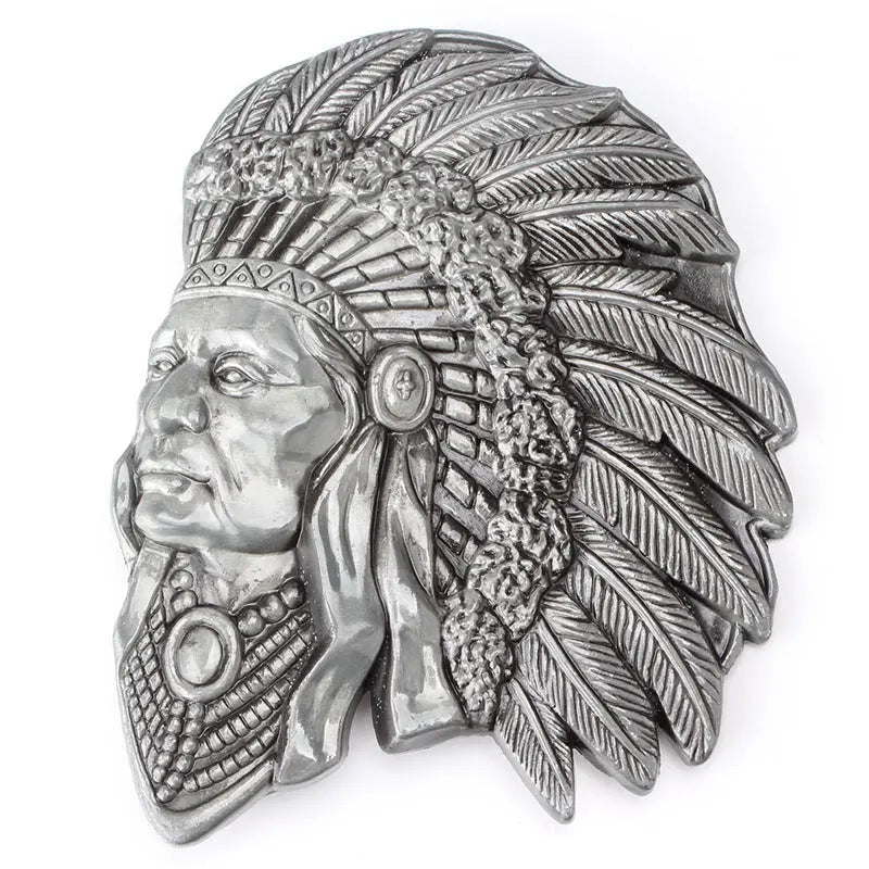 American Indian Alloy Belt Buckle - CowderryBelt BuckleSilver