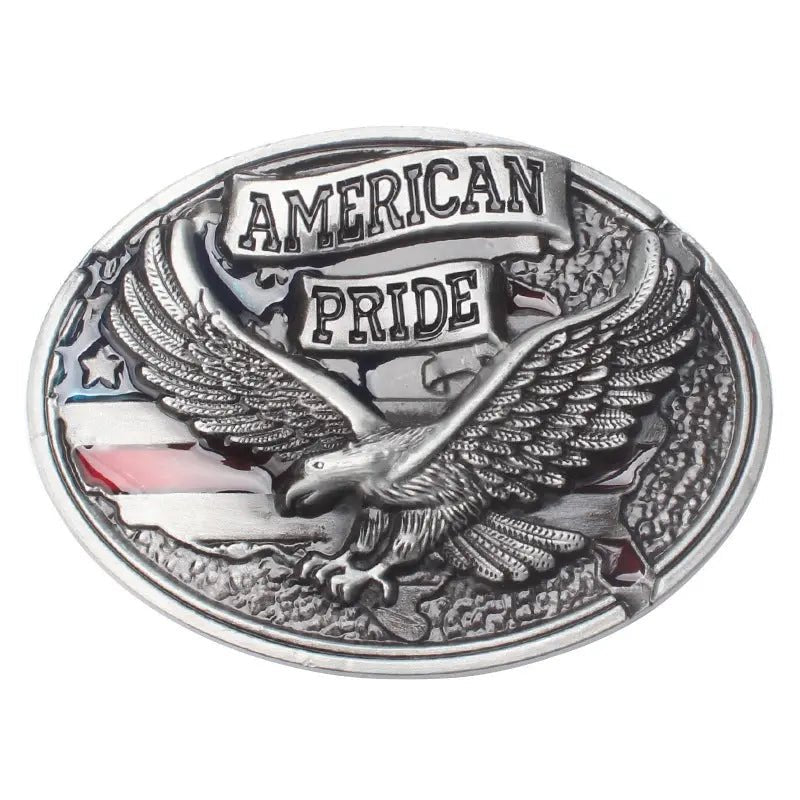 American Pride Eagle Belt Buckle - CowderryBelt BucklePewter