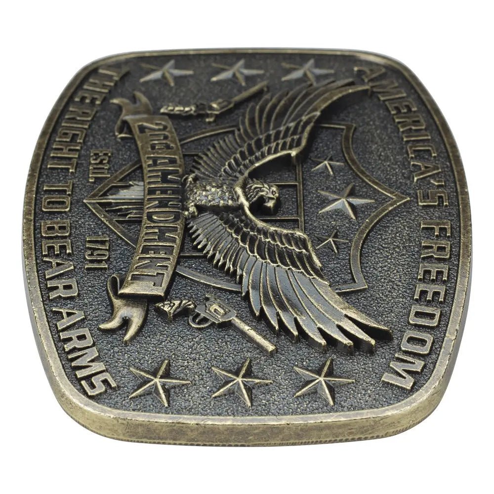 America's Freedom 2nd Amendment Belt Buckle - CowderryBelt BuckleBronze