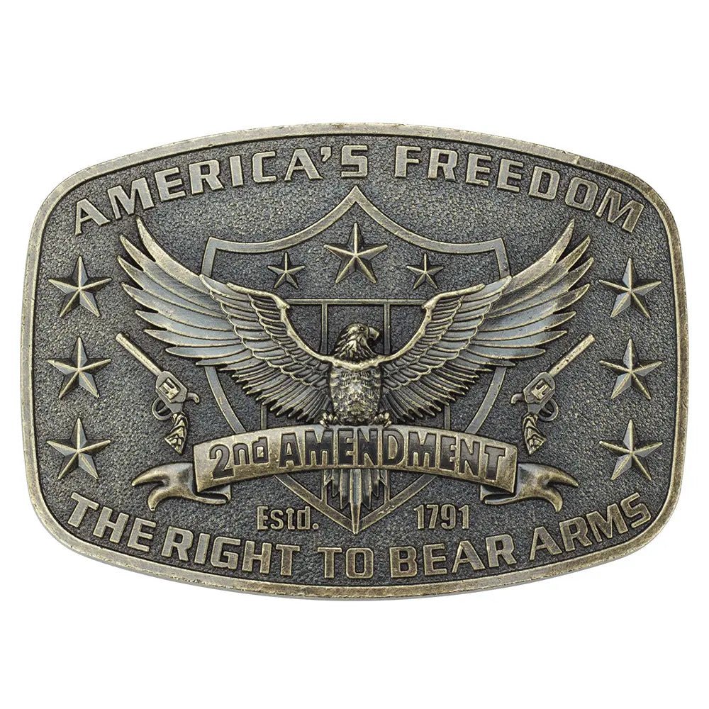 America's Freedom 2nd Amendment Belt Buckle - CowderryBelt BuckleBronze