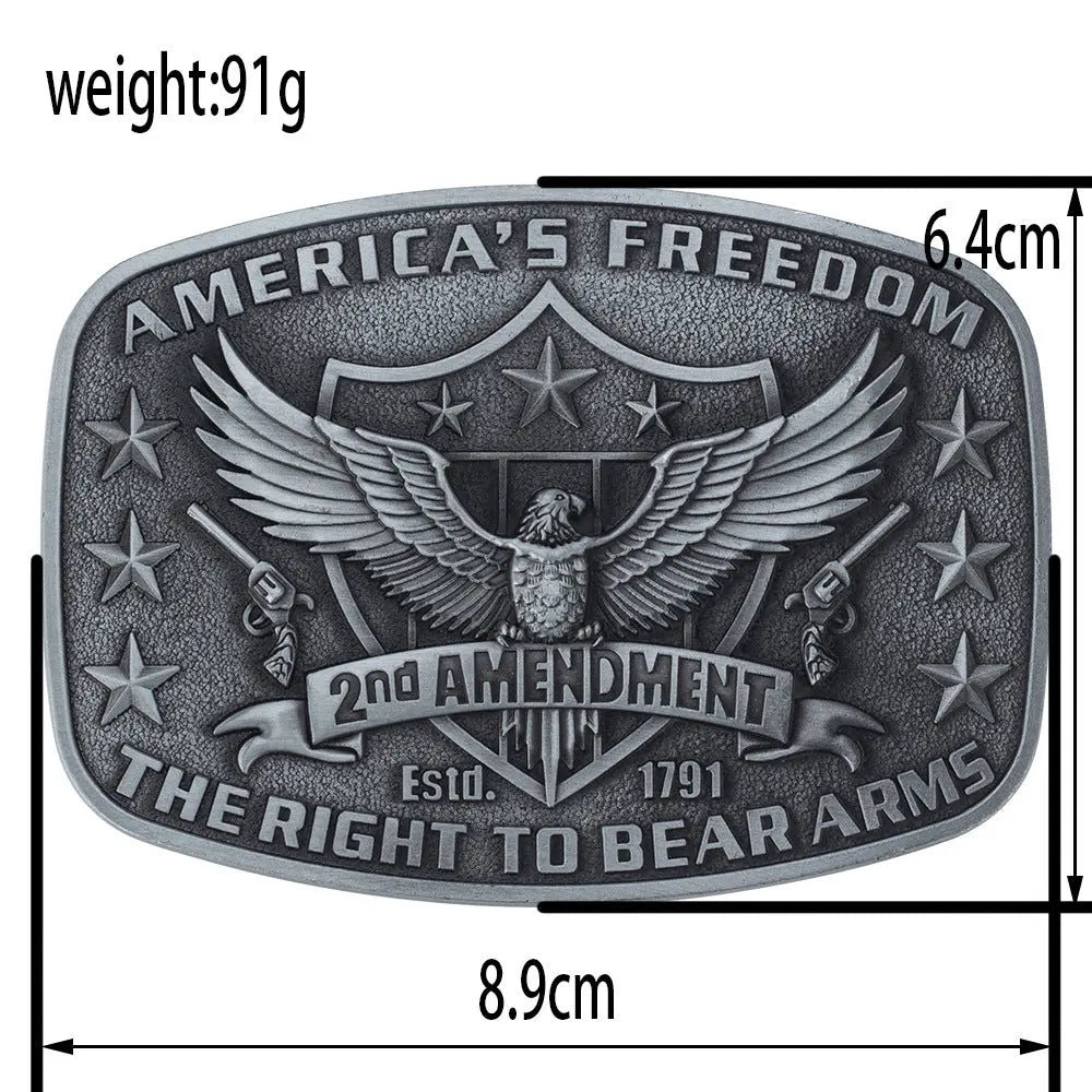 America's Freedom 2nd Amendment Belt Buckle - CowderryBelt BucklePewter