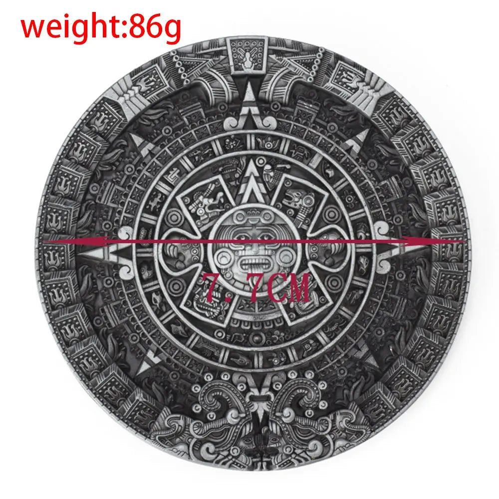 Aztec Solar Calendar Belt Buckle - CowderryBelt BuckleRound