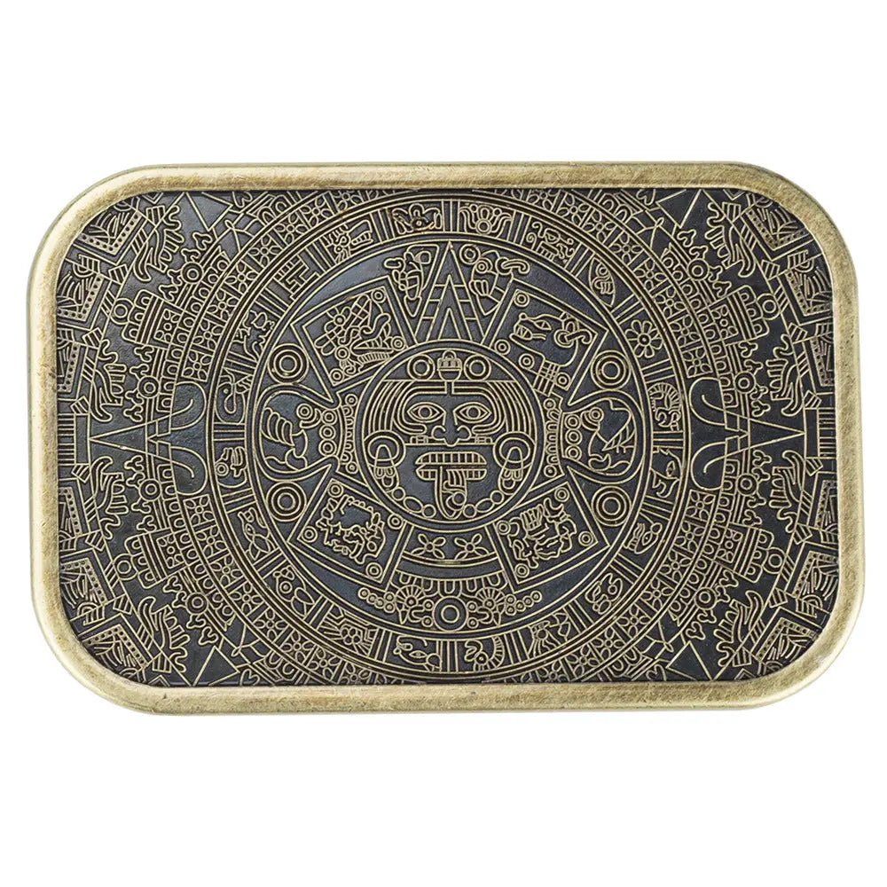 Aztec Solar Calendar Belt Buckle - CowderryBelt BuckleSquare