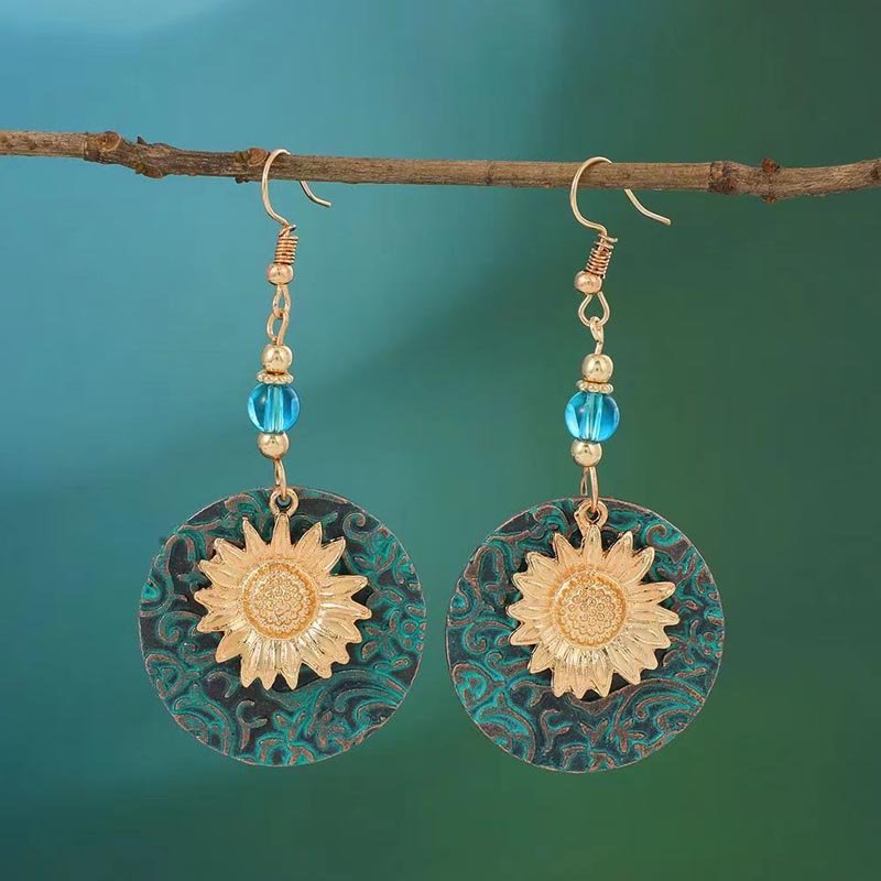 Bohemian Sunflower Earrings - Cowderry