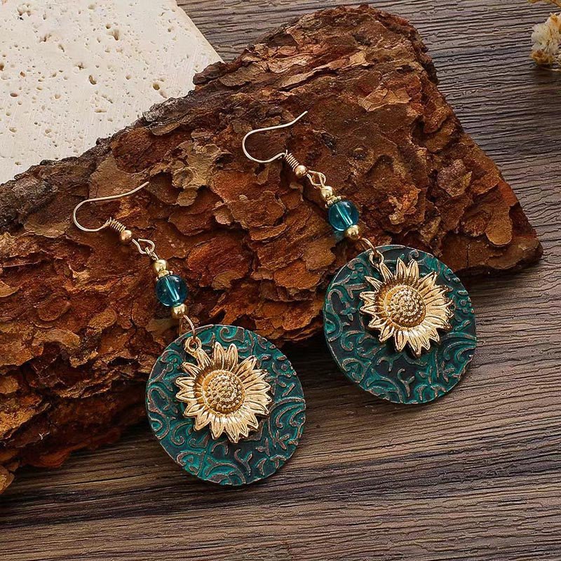 Bohemian Sunflower Earrings - Cowderry