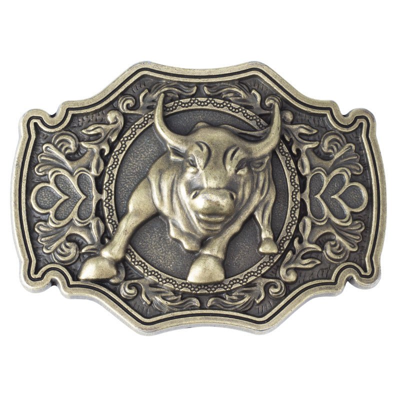 Bull Cowboy Western Belt Buckle - CowderryBelt BucklesBronze