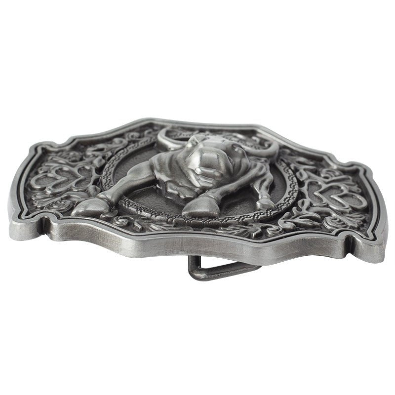 Bull Cowboy Western Belt Buckle - CowderryBelt BucklesTin