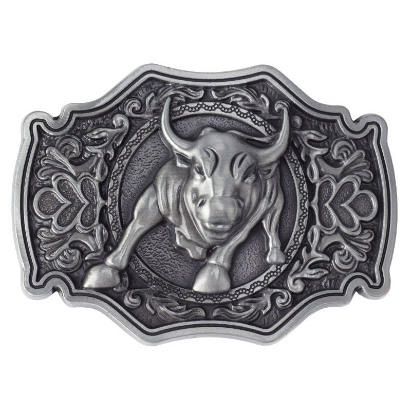 Bull Cowboy Western Belt Buckle - CowderryBelt BucklesTin