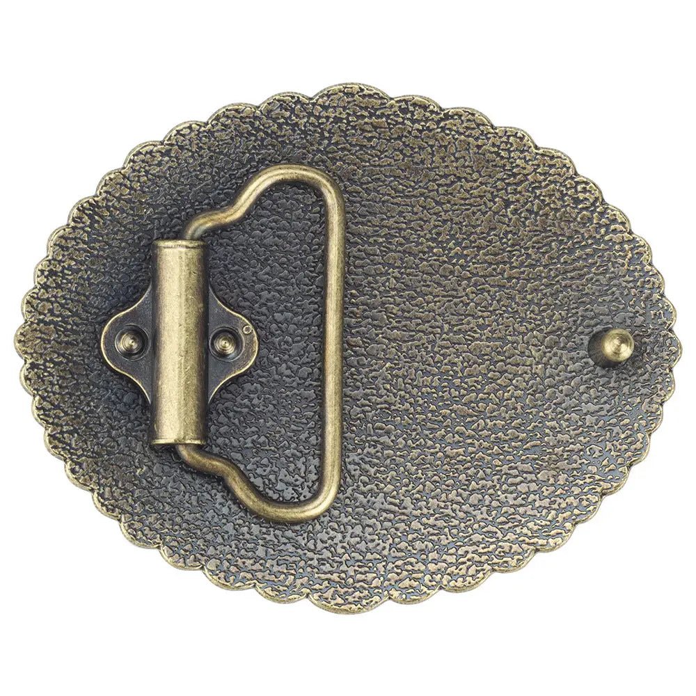 Christian With Horse Western Belt Buckle - CowderryBelt BucklePewter